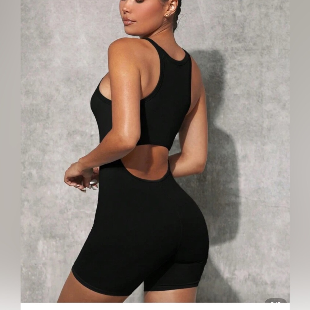 shein backless romper
